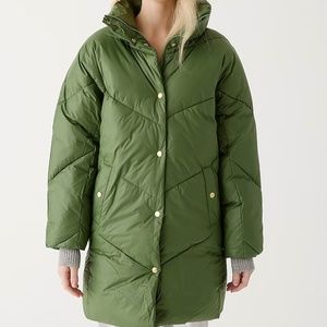 J. Crew Petite Villa Puffer Coat - Utility Green